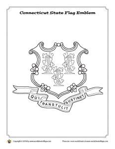 Connecticut State Flag Emblem Coloring Page – Worksheet Village