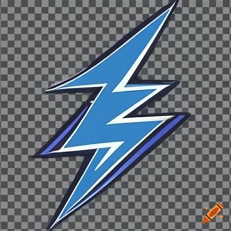 Blue lightning bolt sports team logo on Craiyon