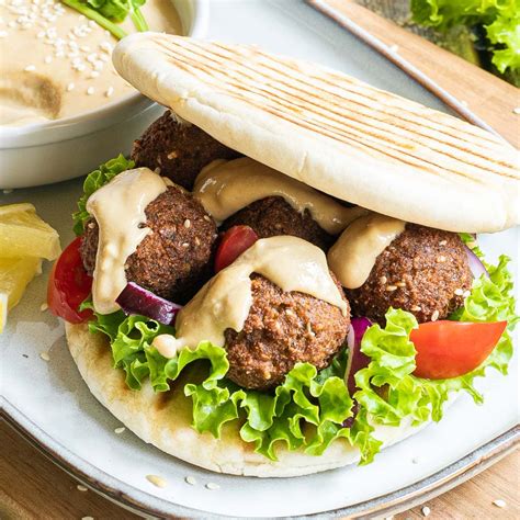 The Best Falafel Sandwich in Pita with Tahini - My Pure Plants