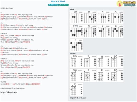 Chord: Black Is Black - tab, song lyric, sheet, guitar, ukulele ...