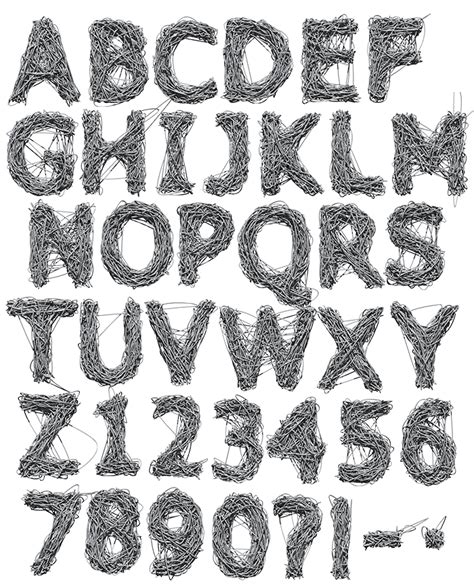 Metallic Web Font. Wire OpenType Alphabet | Handmadefont.com