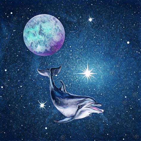 Galaxy Dolphin - Dolphin in space Digital Art by Yasine Hansali