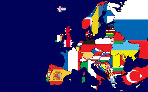 Europe map with flags free image download