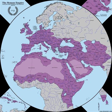 Roman Empire Map in Purple | Historical Geography