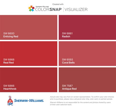 I found these colors with ColorSnap® Visualizer for iPhone by Sherwin-Williams: Enticing Re ...