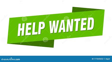 Help Wanted Banner Template. Help Wanted Ribbon Label Stock Vector - Illustration of element ...