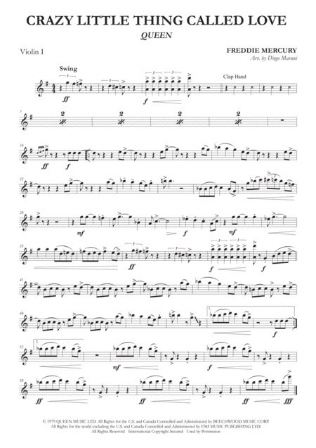 Crazy Little Thing Called Love Sheet Music | Dwight Yoakam | String Quartet