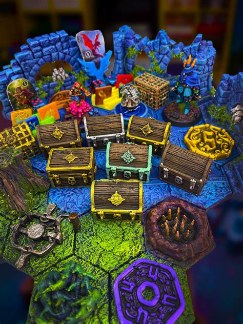Gloomhaven Treasure Chests on 3d Terrain for tabletop gaming. Prusa I3, Custom Action Figures ...