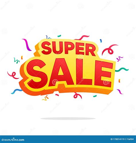 Super Sale Banner Template Design Isolated on White Background, Stock ...