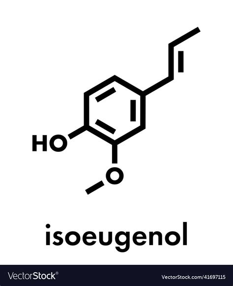 Isoeugenol fragrance molecule skeletal formula Vector Image