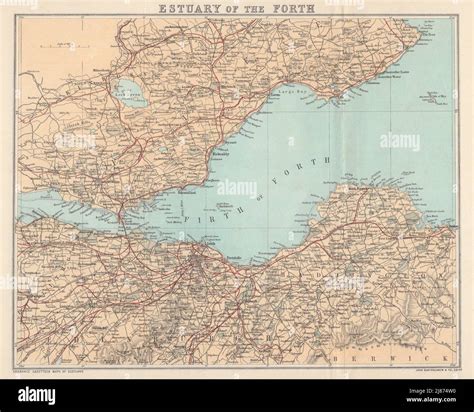 FIRTH OF FORTH. "Estuary of The Forth". Scotland. BARTHOLOMEW 1895 old ...