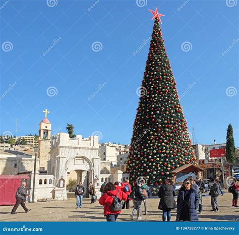 Christmas Tree in Front of the Greek Orthodox Church in Nazareth ...