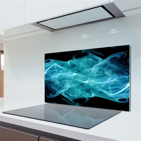 Glass Induction Ceramic Hob Cover Worktop Saver Abstract blue smoke 80x52 cm | eBay