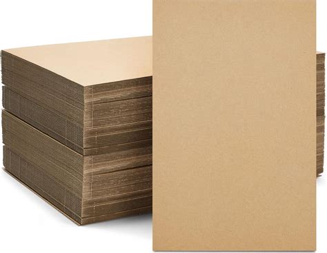 50-Pack Large Corrugated Cardboard Sheets, 279x432mm Flat Packaging ...