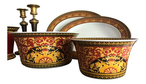 Rosenthal Versace Medusa Red Icarus Serving Bowls & Trays - Set of 4 on Chairish.com Rosenthal ...