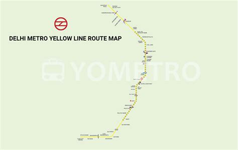 Delhi Metro Yellow Line Route Map - YoMetro