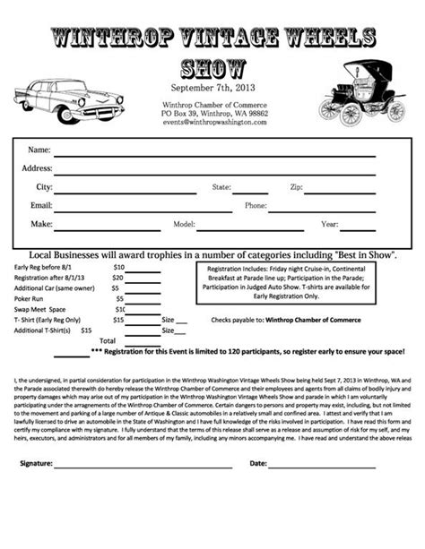 19 best Car Show Registration Forms images on Pinterest | Car show ...