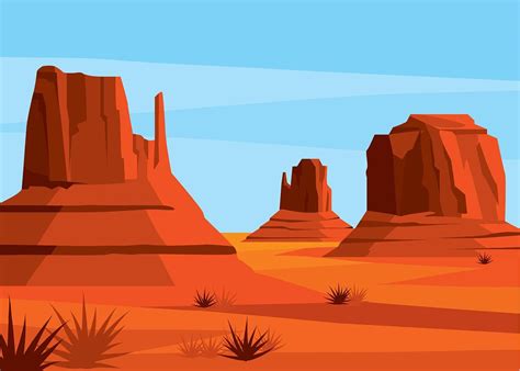 America Desert Landscape Vector | Desert landscaping, Desert art ...
