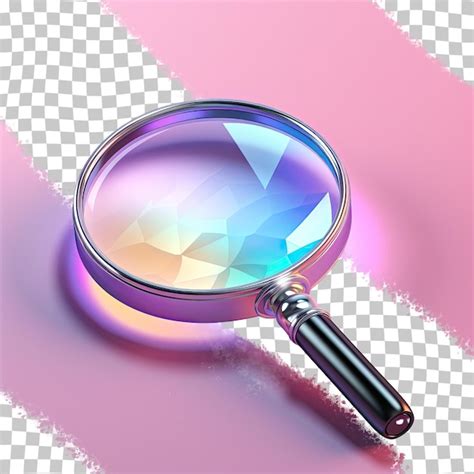 Premium PSD | Illuminated magnifying glass transparent background