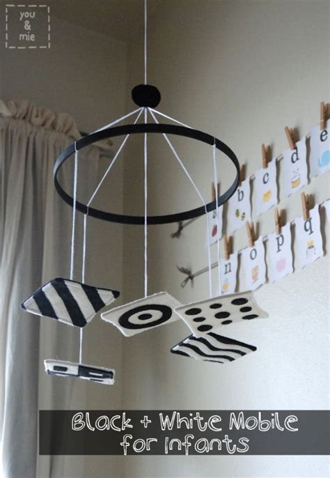 Black and White Infant Mobile | you and mie | Diy baby mobile, Diy baby stuff, Baby decor diy