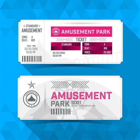 Amusement park Ticket Card. Vintage Element Design. 2991509 Vector Art at Vecteezy