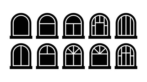 Ten arched windows shape collection 4210541 Vector Art at Vecteezy