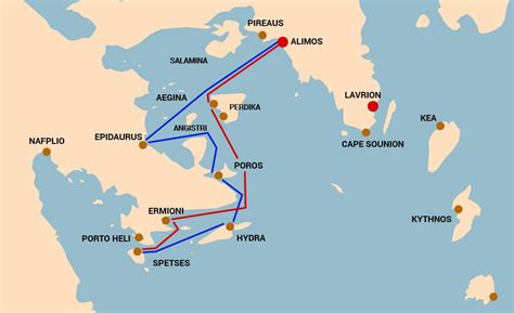 Sailing Route - Saronic Gulf - Sail Greece Yacht Charters