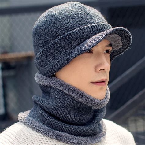 Winter Hats Skullies Beanies Hat for Men Women Wool Knit Warm Plush ...