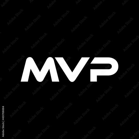 Vetor do Stock: MVP letter logo design with black background in ...