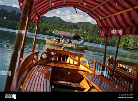 Traditional pletna boat lake bled hi-res stock photography and images - Alamy