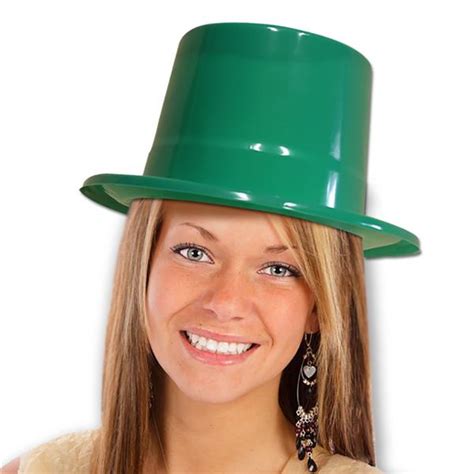 Green Plastic Top Hats - 12 Pack | Top hat, Hats, Green accessories