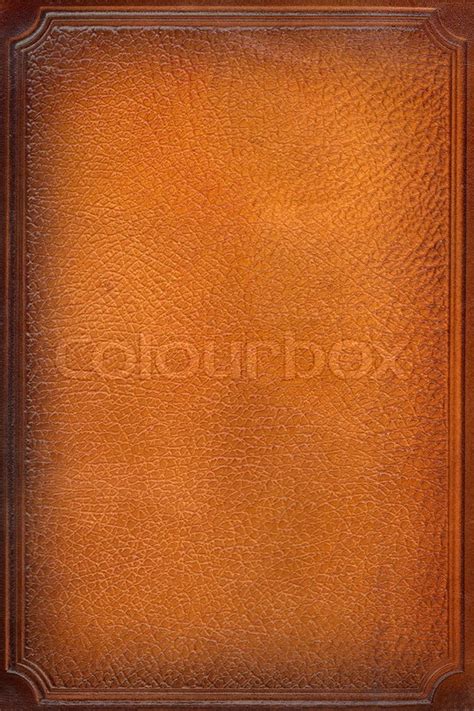 Brown leathercraft tooled vintage book ... | Stock image | Colourbox