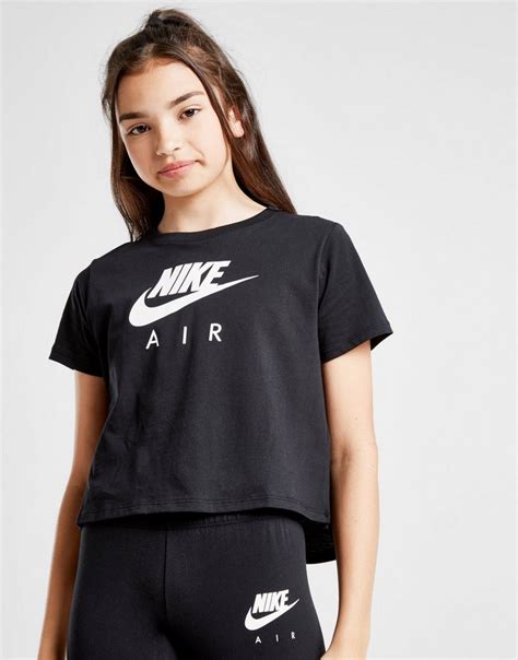 Buy Black Nike Air Girls' Crop T-Shirt Junior | JD Sports | JD Sports ...