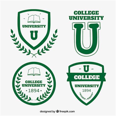 Free Vector | Pack of green badges university