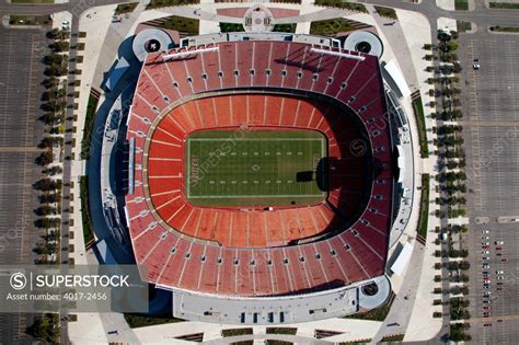 Aerial view of a football stadium, Arrowhead Stadium, Kansas City, Missouri, USA - SuperStock