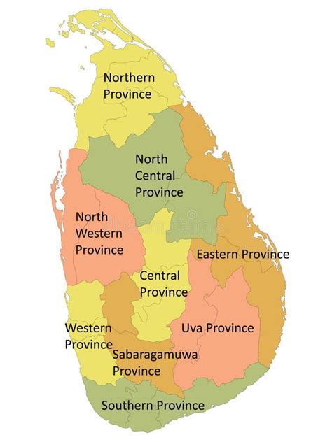 Map of Administrative Division of Sri Lanka Stock Vector - Illustration ...