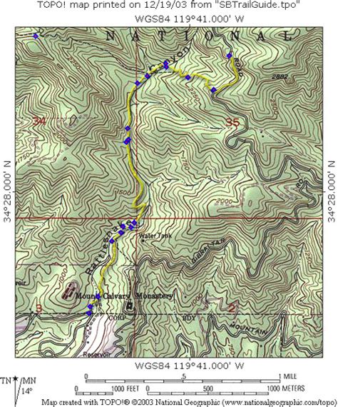 Santa Barbara Trail Guide - Rattlesnake Trail Map