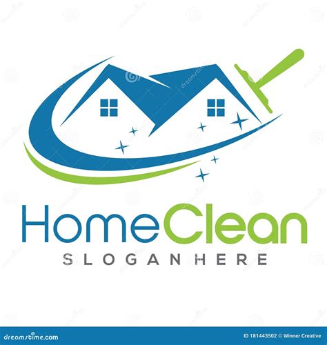 House Cleaning and Cleaning Service Logo Stock Vector - Illustration of commercial, architecture ...