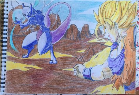 Goku Vs Mewtwo Fanart [OC] : r/dbz