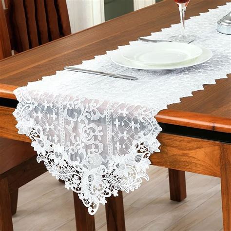 Elegant European Style Table Runner Stereo Embroidery Flower Lace Table ...