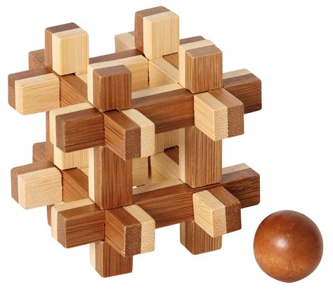 The Imprisoned Ball - Bamboo IQ Puzzle