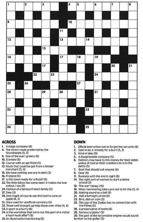 Daily Mail Cryptic Crossword Printable