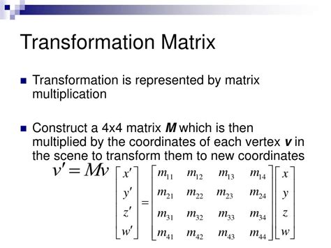 Rotation Transformation Matrix