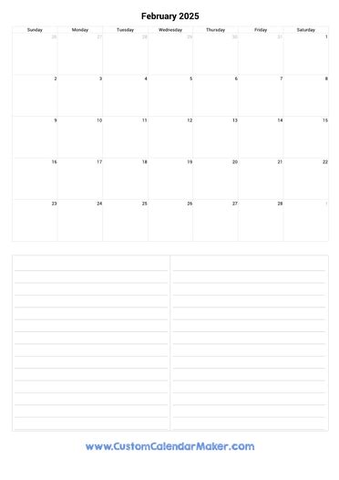 February 2025 Printable Calendars - Blank PDF Templates