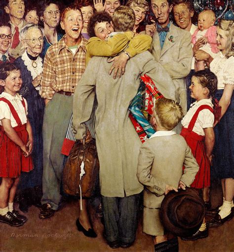 Christmas Homecoming, 1948 by Norman Rockwell - Paper Print - Norman Rockwell Museum Custom ...