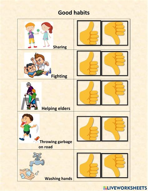 Good habits online worksheet for Nursery | Good habits for kids, Social ...