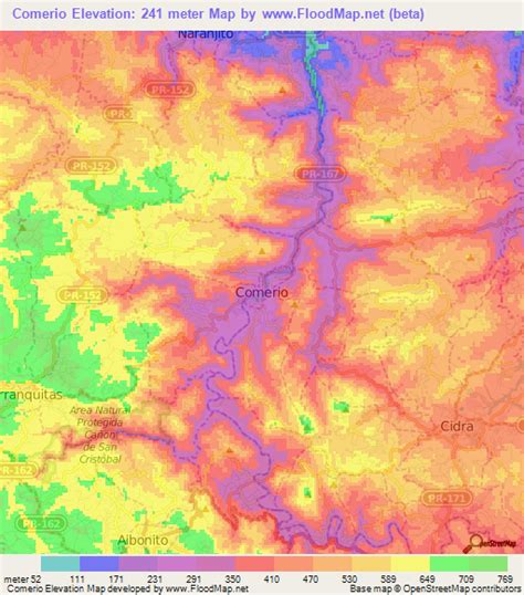 Elevation of Comerio,Puerto Rico Elevation Map, Topography, Contour