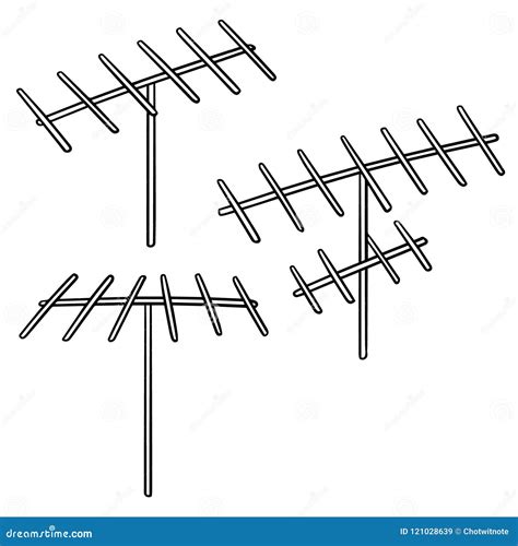 Vector set of antenna stock vector. Illustration of clip - 121028639