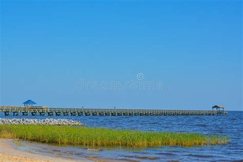 Fishing Pier on the Mississippi Gulf Coast. Biloxi, Gulf of Mexico ...