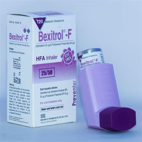 Bexitrol F HFA, (Salmeterol Xinafoate 25 mcg + Fluticasone Propionate ...